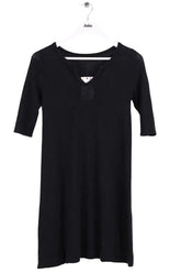 Robe Sandro Noir en Lin, taille S - Seconde Main