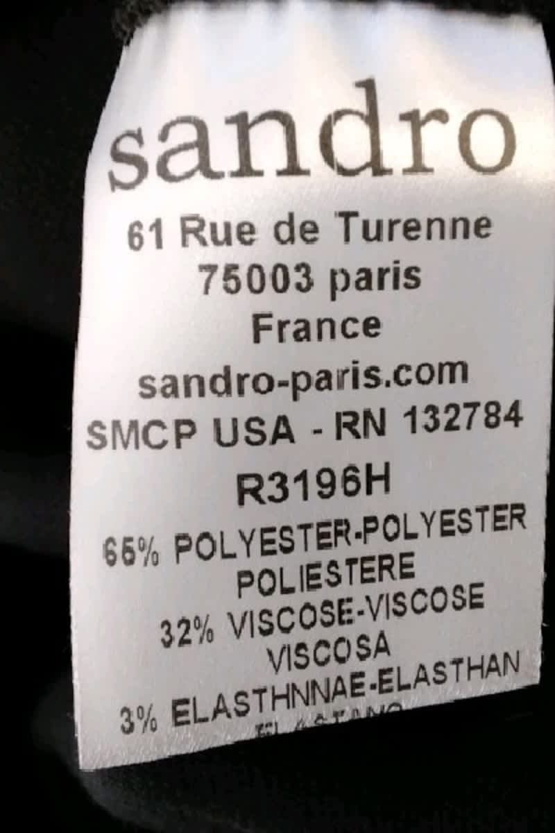 Robe Sandro Noir en Polyester