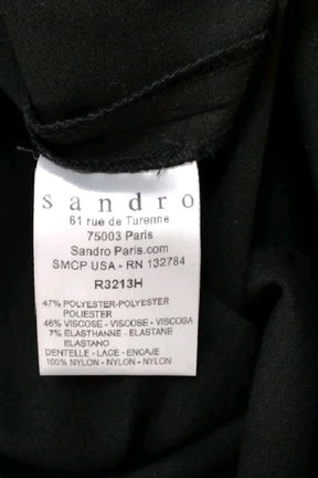 Robe Sandro Noir en Polyester