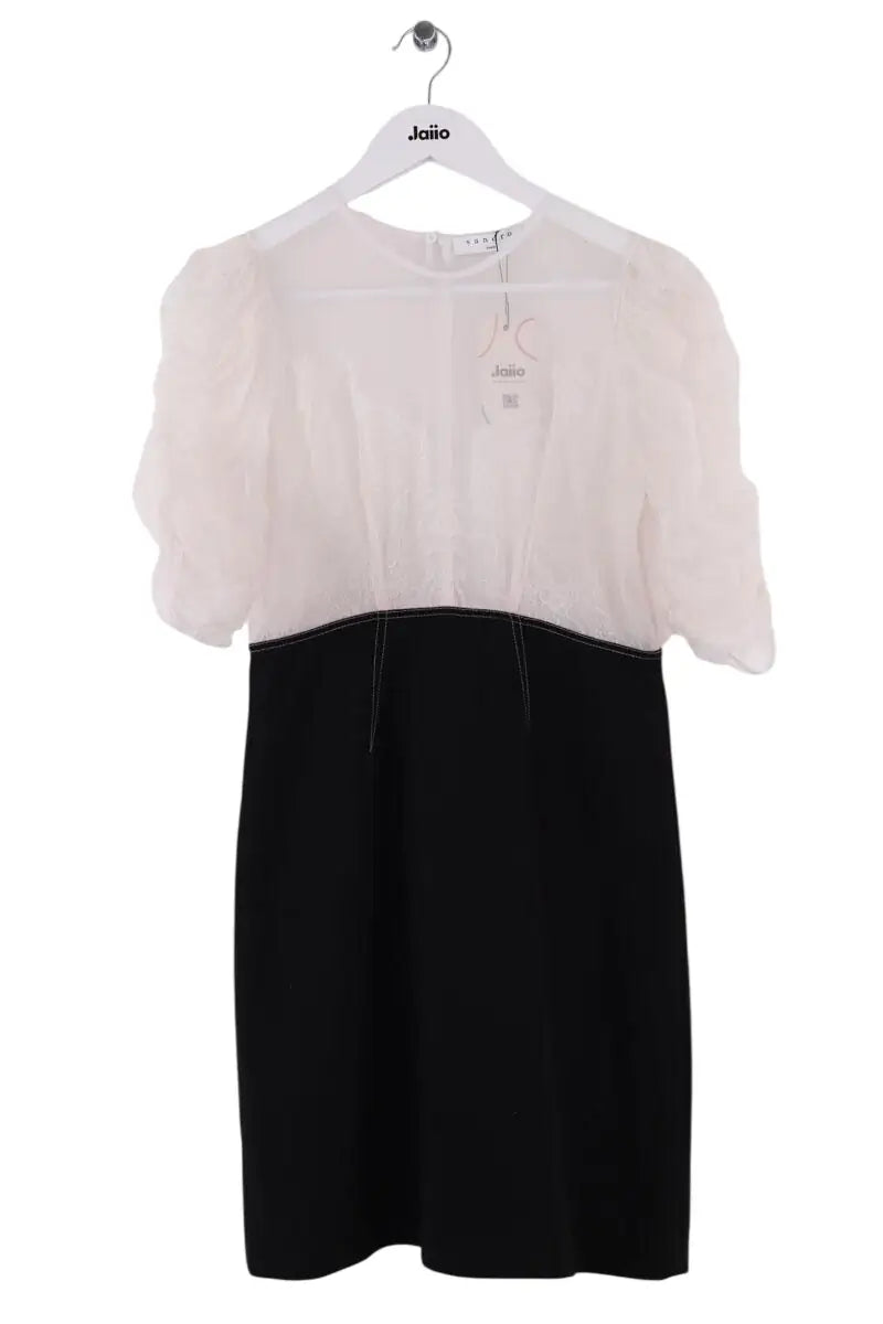 Robe Sandro Noir en Soie, taille M - Seconde Main