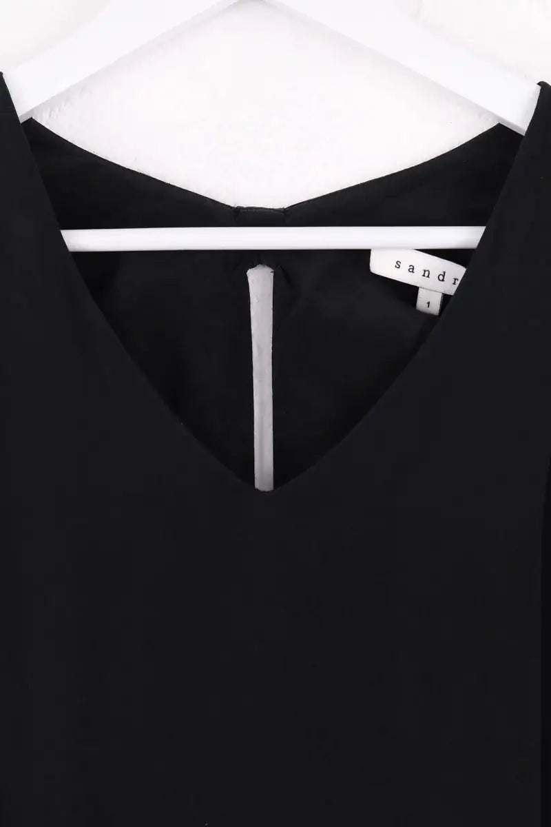 Robe Sandro Noir en Soie