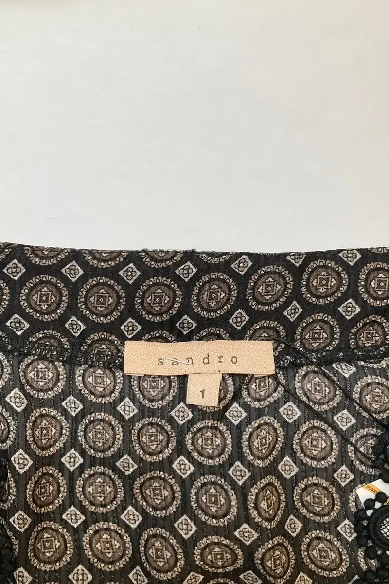 Robe Sandro Noir en Soie