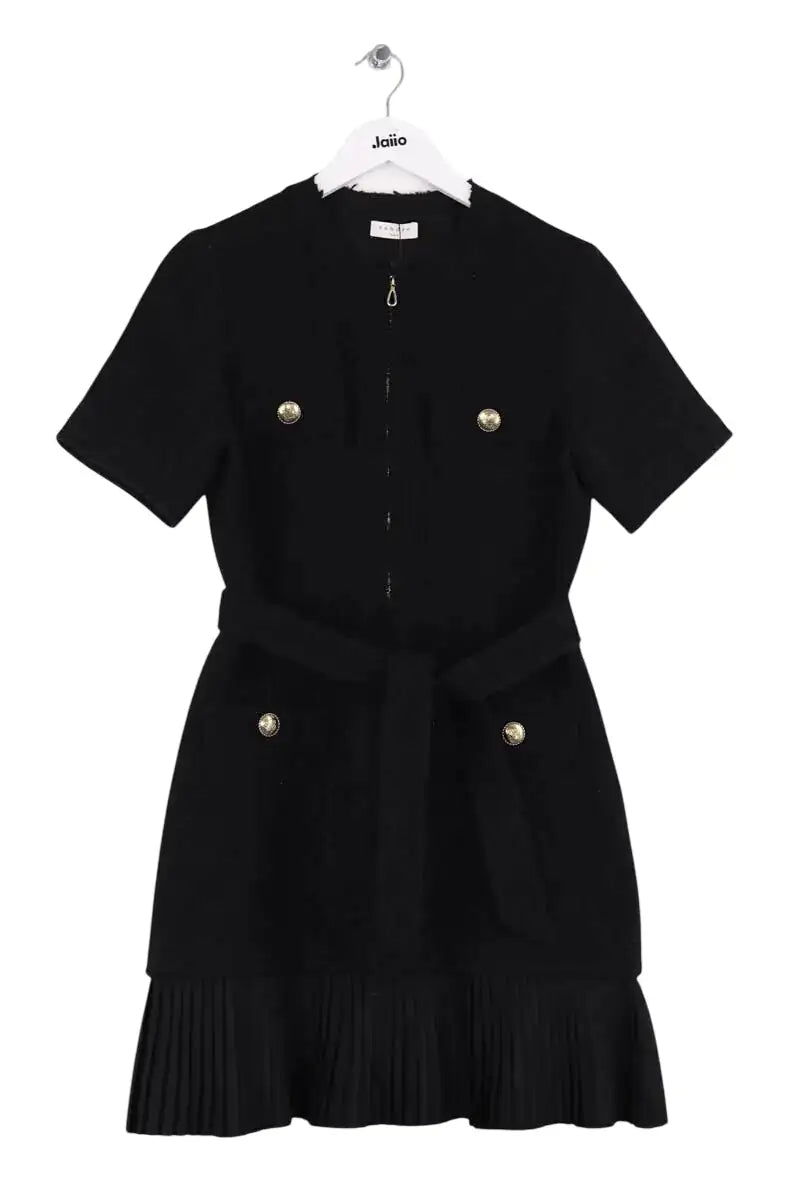 Robe Sandro Noir en Synthétique, taille M - Seconde Main
