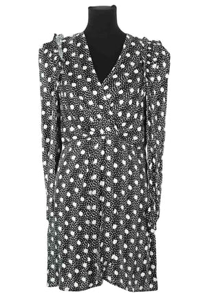 Robe Sandro Noir en Viscose, taille L - Seconde Main