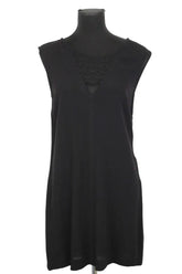 Robe Sandro Noir en Viscose, taille M - Seconde Main