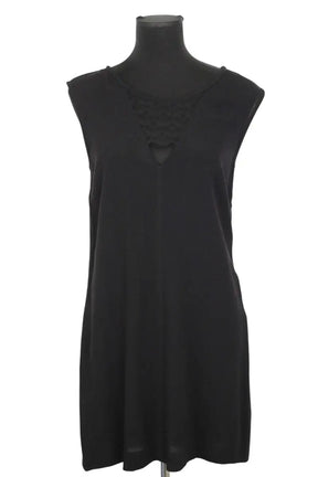 Robe Sandro Noir en Viscose, taille M - Seconde Main