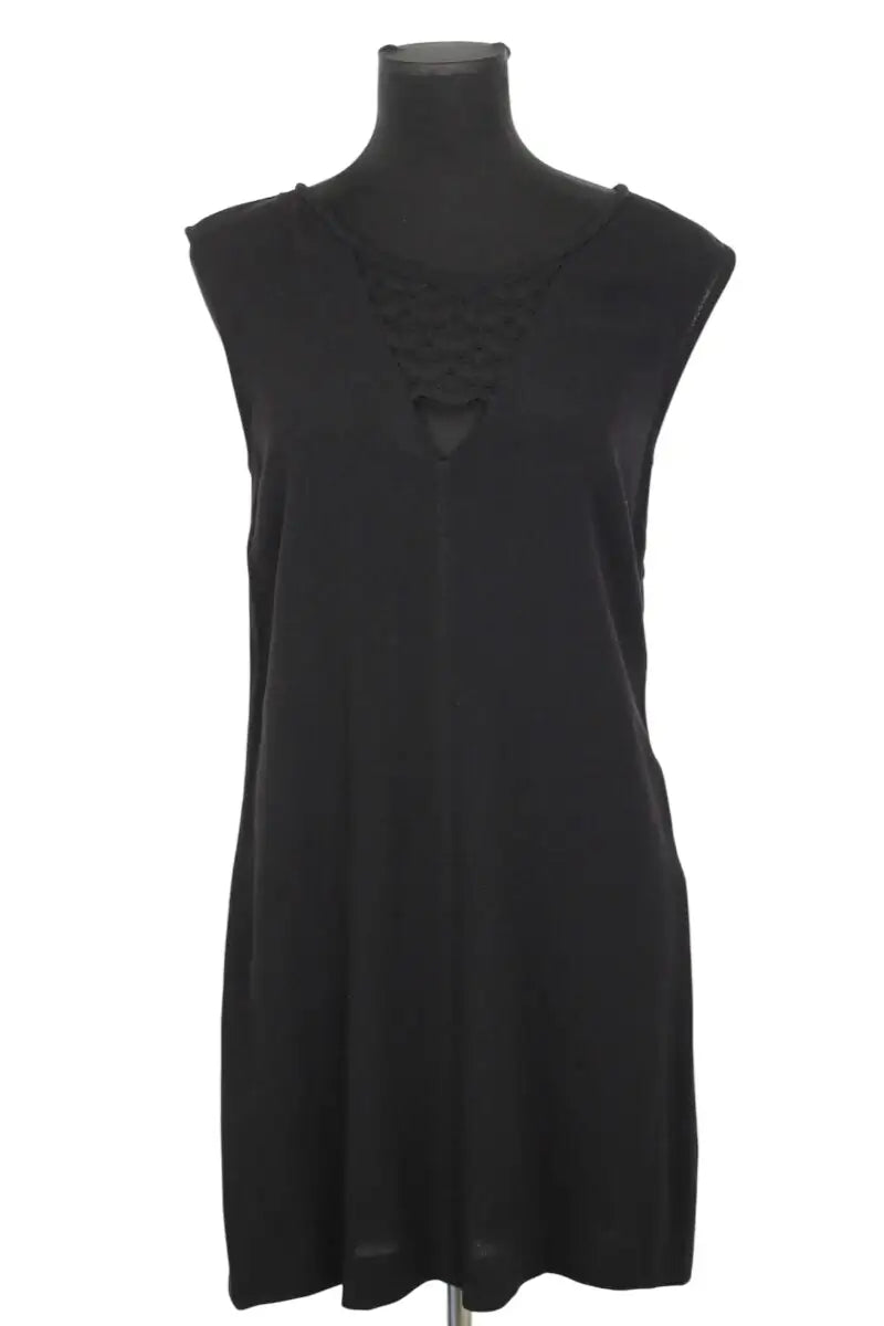 Robe Sandro Noir en Viscose, taille M - Seconde Main