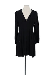 Robe Sandro Noir en Viscose, taille XS - Seconde Main