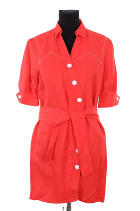 Robe Sandro Orange en Viscose, taille S - Seconde Main