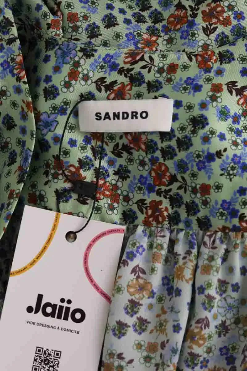 Robe Sandro Vert en Synthétique