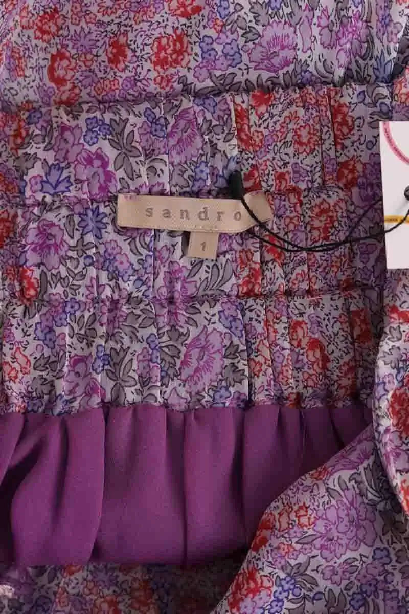 Robe Sandro Violet en Soie