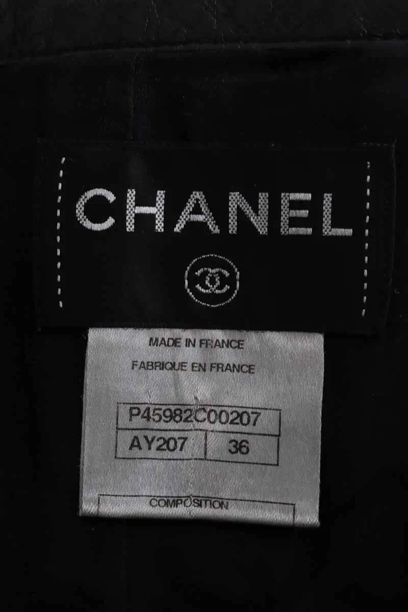 Robe sans manches Chanel Noir en Cuir