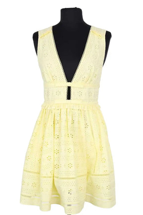 Robe Self-Portrait Jaune en Coton, taille XS - Seconde Main