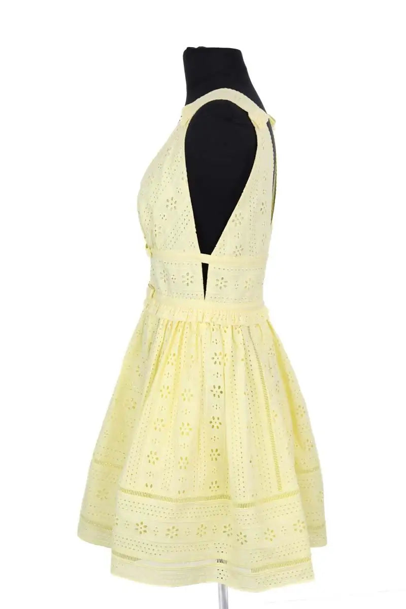 Robe Self-Portrait Jaune en Coton