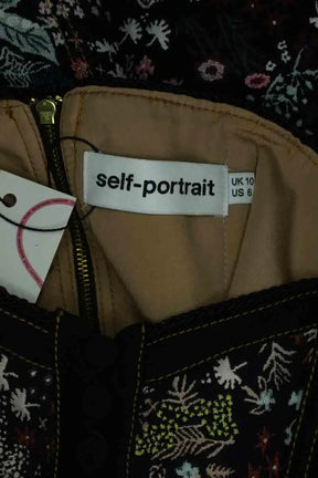 Robe Self-Portrait Noir en Coton