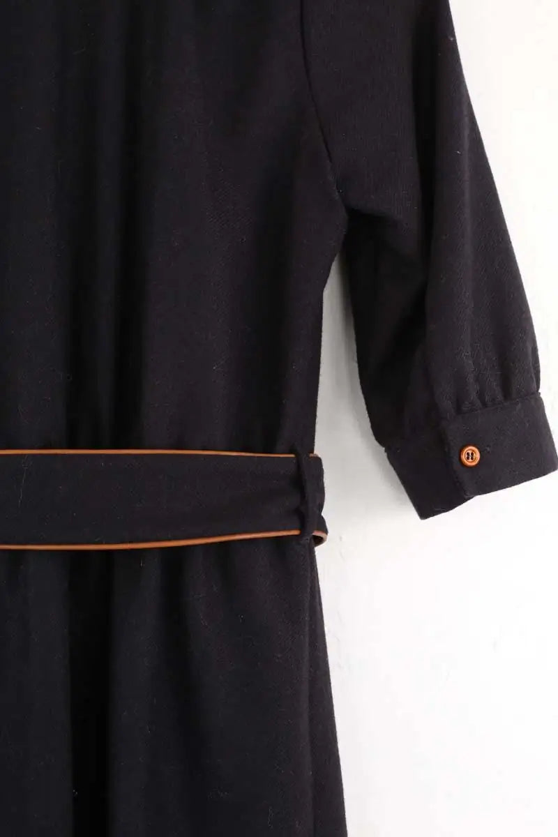 Robe Sessun Noir en Laine