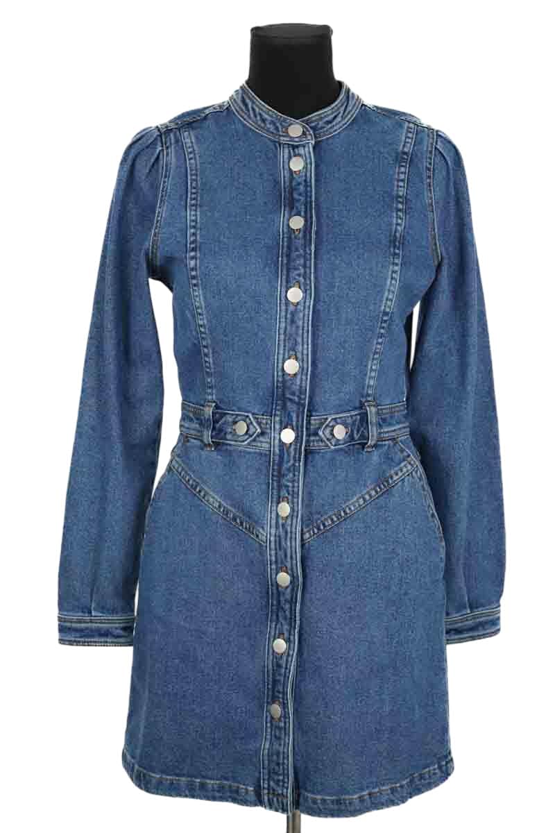 Robe Sézane Alberta Bleu en Coton, taille M - Seconde Main