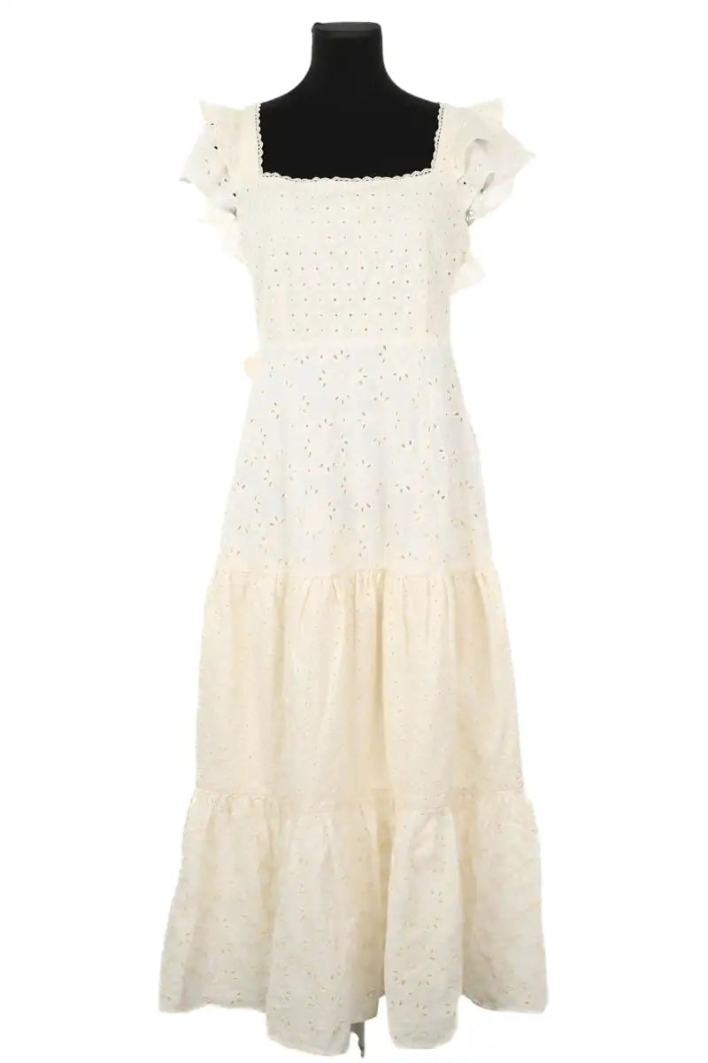 Robe Sézane Beige en Coton, taille L - Seconde Main