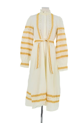 Robe Sézane Blanc en Coton, taille L - Seconde Main