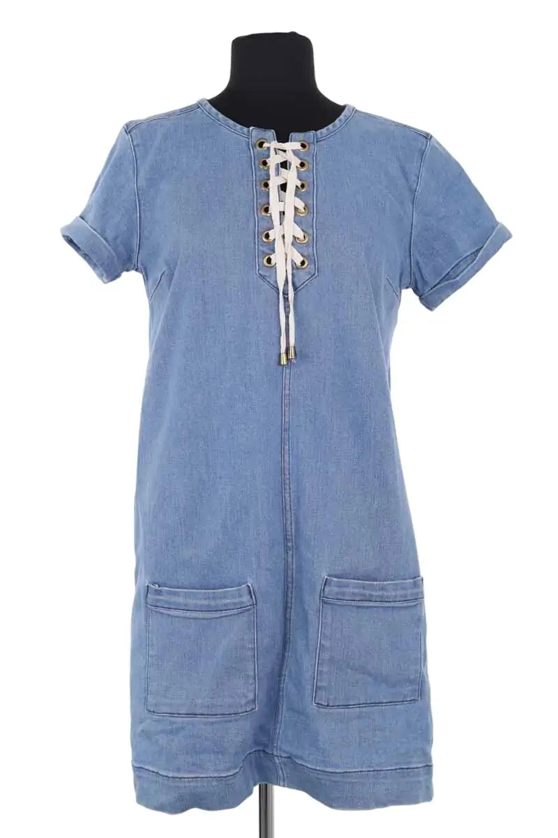 Robe Sézane Bleu en Coton, taille M - Seconde Main