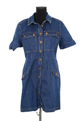 Robe Sézane Bleu en Coton, taille XXL - Seconde Main