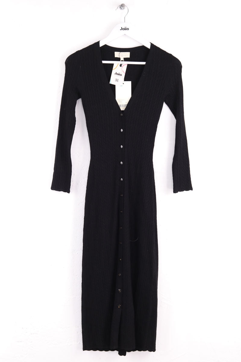 Robe Sézane Charlie Noir en Viscose, taille S - Seconde Main