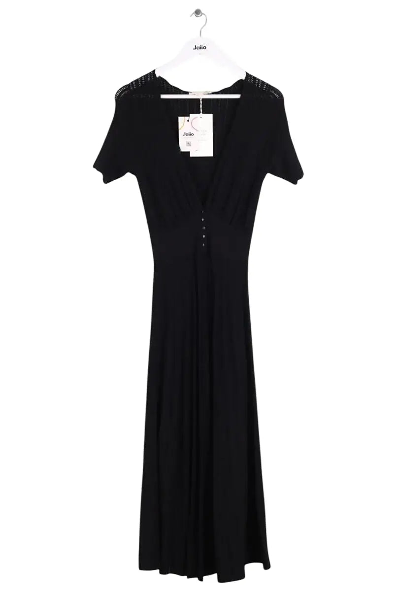 Robe Sézane Dahlia Noir en Viscose, taille S - Seconde Main