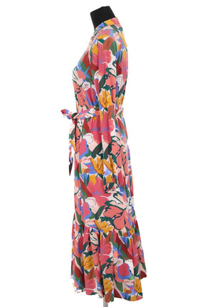 Robe Sézane Delphina imprimé fleurs naives Multicolore en Soie
