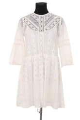 Robe Sézane Eva Ecru en Coton, taille XS - Seconde Main
