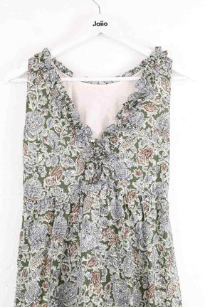 Robe Sézane Josia imprime jaidhpur Kaki en Coton
