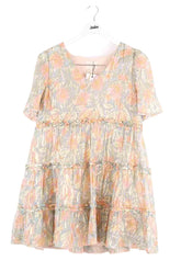 Robe Sézane Laureline jungle print Doré en Soie, taille XS - Seconde Main