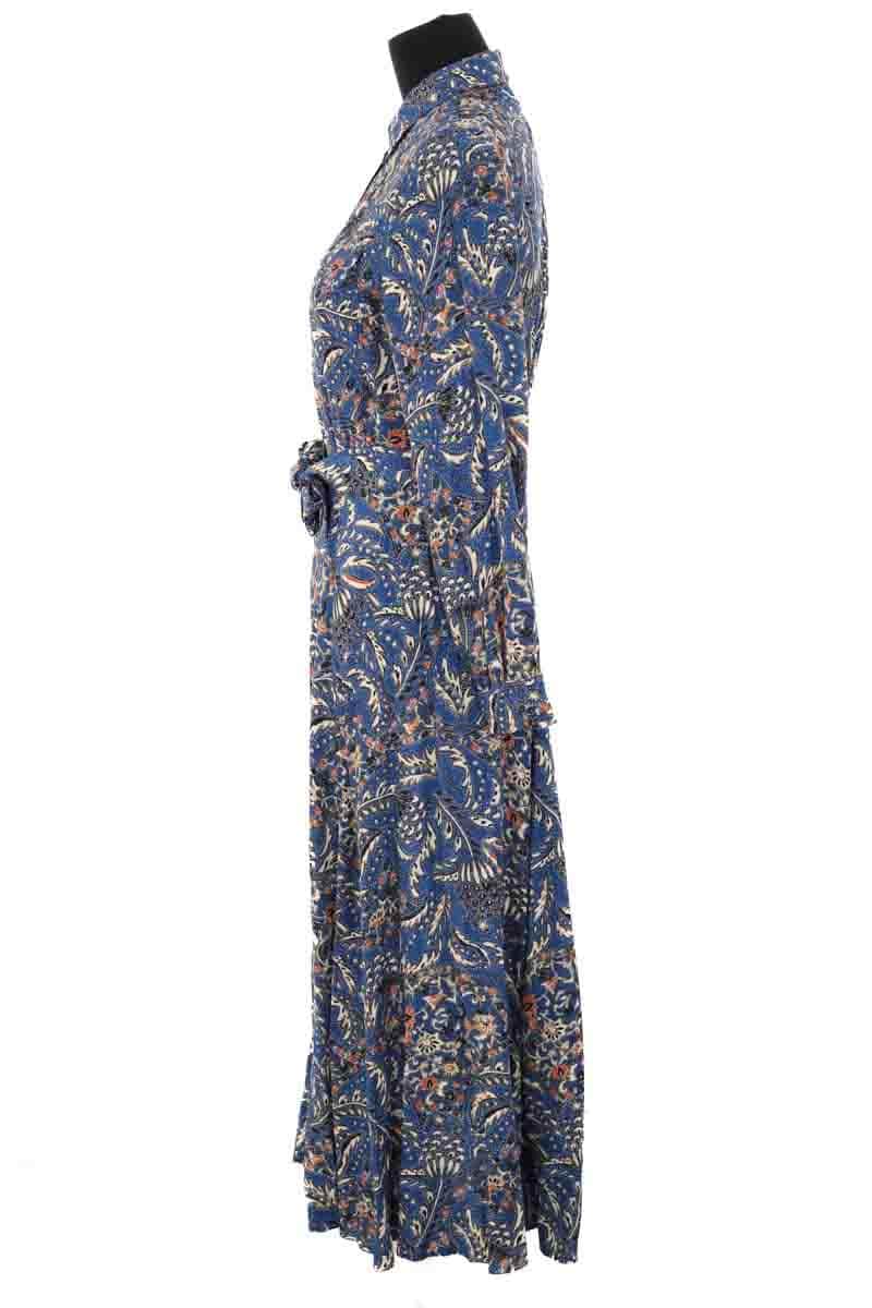Robe Sézane Lauretta imprime ranch Bleu en Viscose