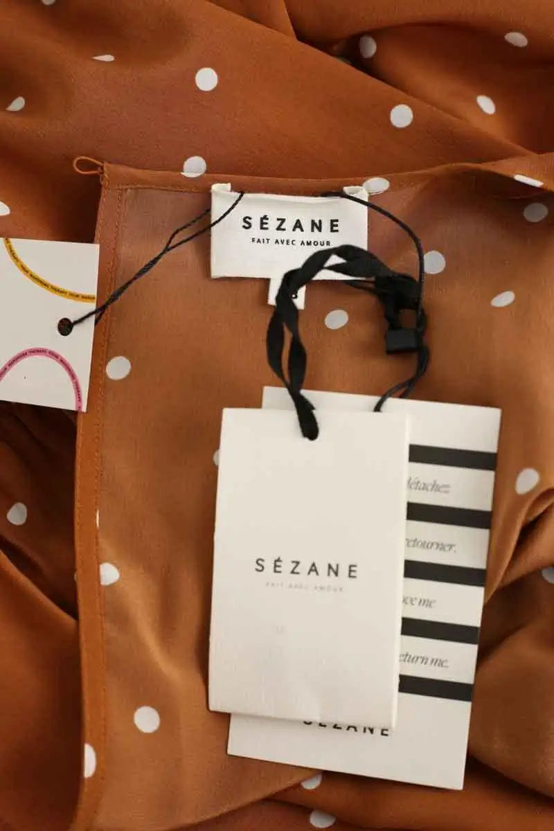 Robe Sézane Marron en Soie