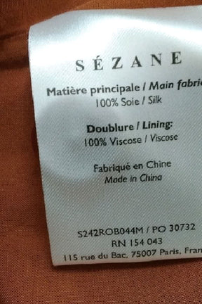 Robe Sézane Marron en Soie