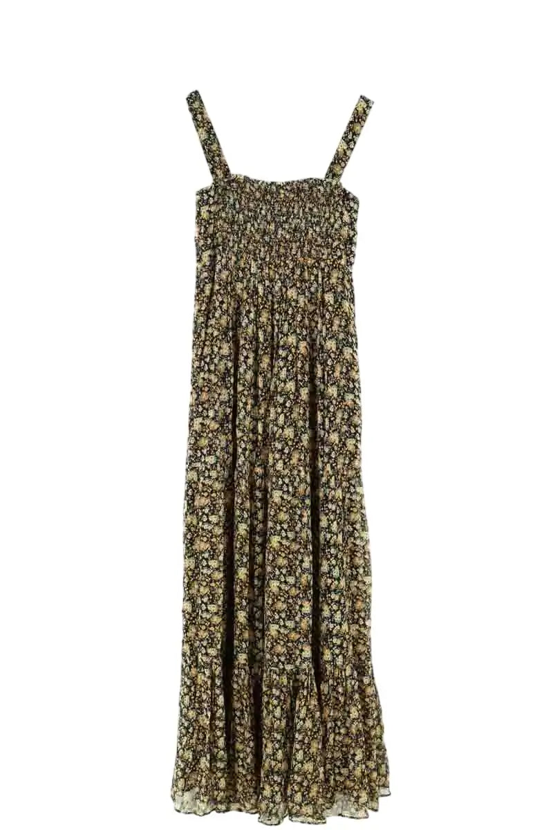 Robe Sézane Millie blossom  Jaune en Synthétique, taille XS - Seconde Main