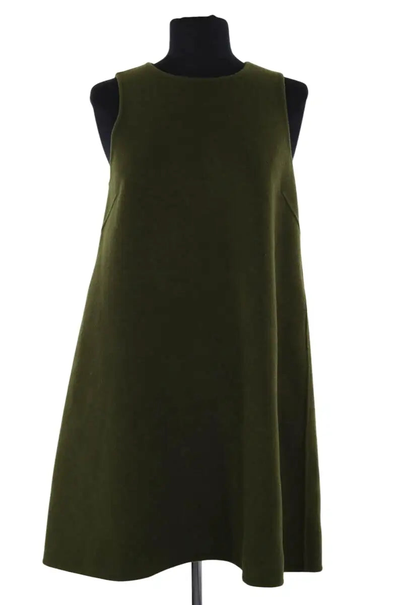 Robe Sézane Nicia Kaki en Laine, taille S - Seconde Main
