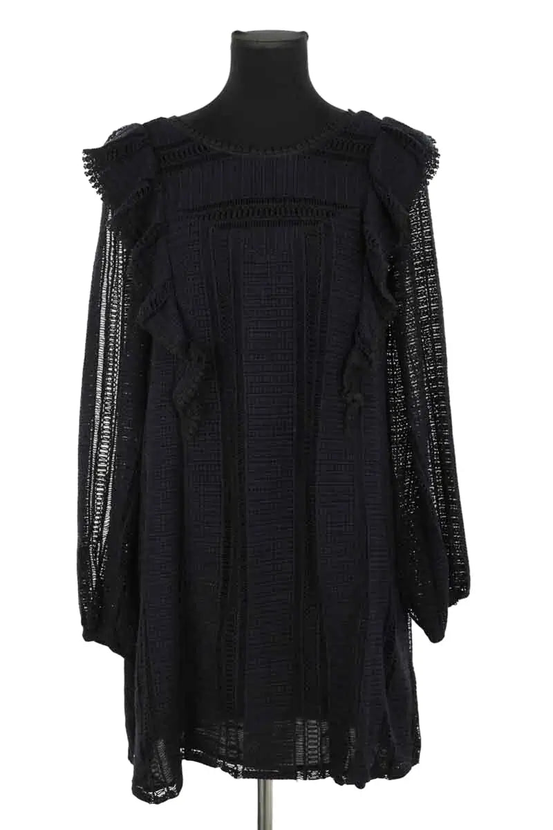 Robe Sézane Noir en Coton, taille M - Seconde Main