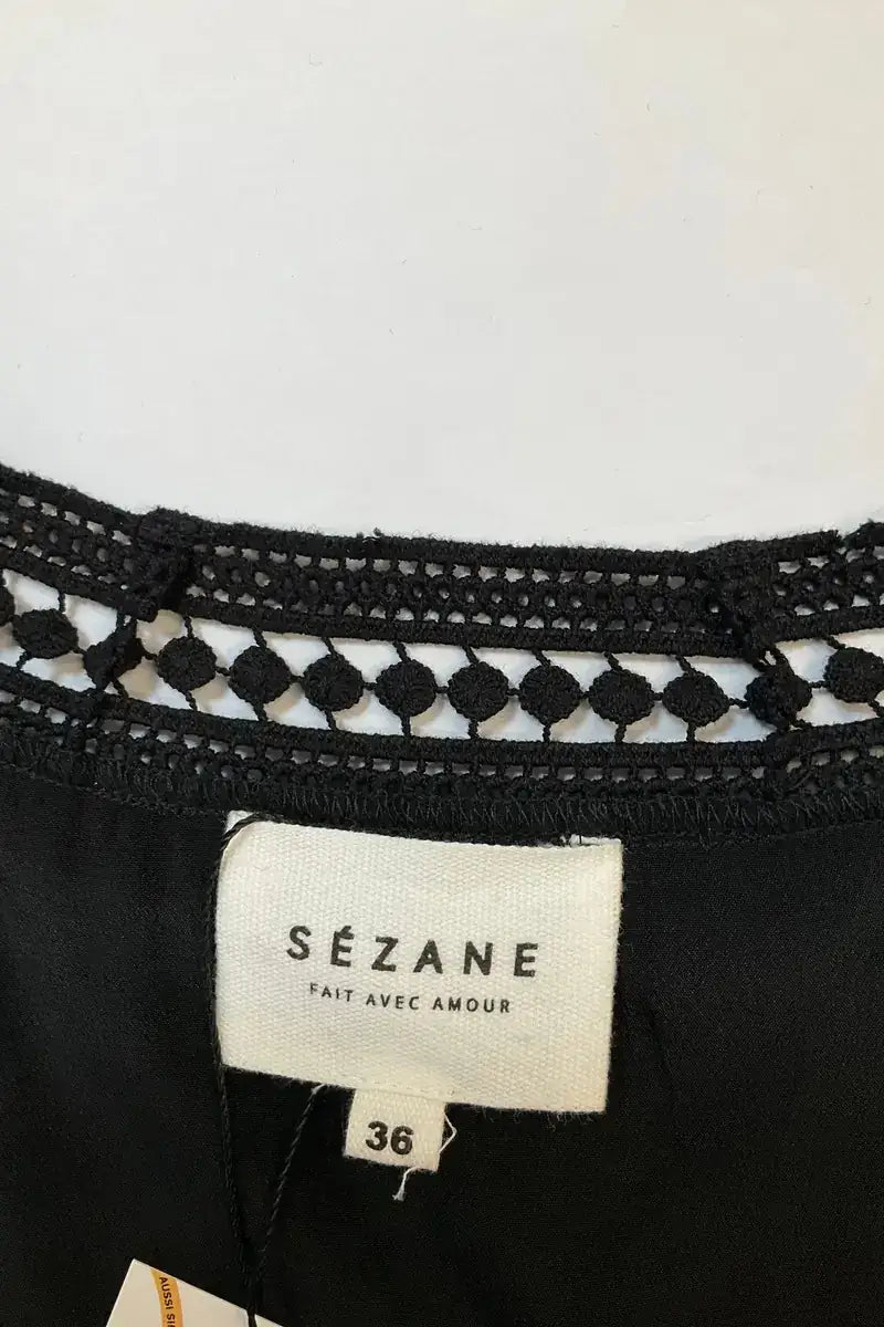 Robe Sézane Noir en Soie
