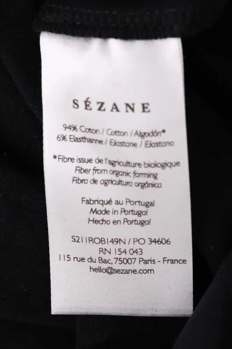 Robe Sézane Pippa Noir en Coton
