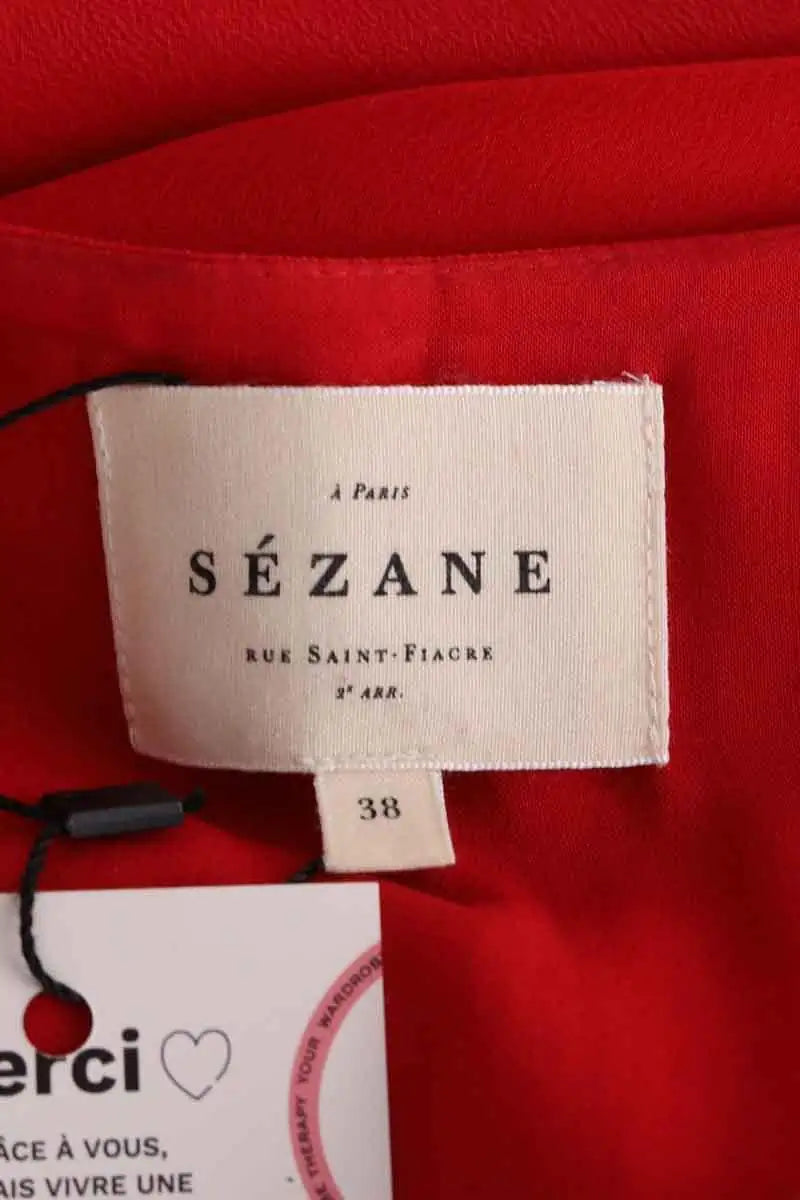 Robe Sézane Rouge en Soie