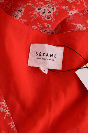 Robe Sézane Rouge en Soie