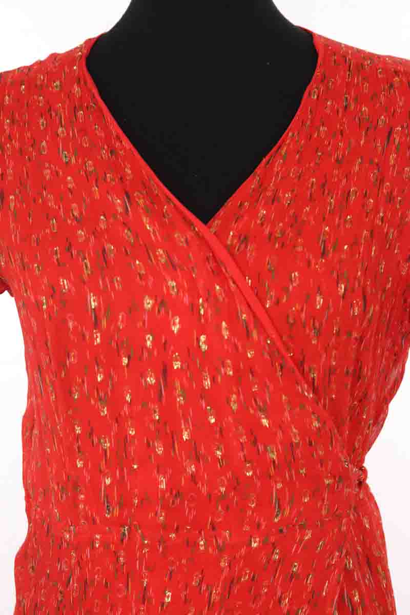 Robe Sézane Rouge en Soie