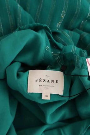 Robe Sézane Vert en Soie