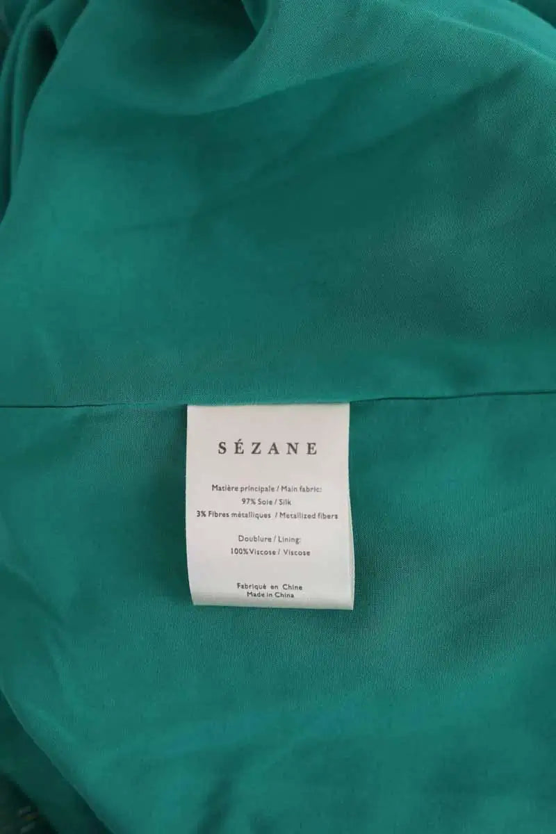 Robe Sézane Vert en Soie