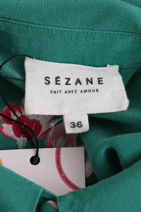 Robe Sézane Vert en Soie