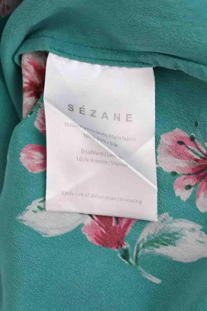 Robe Sézane Vert en Soie
