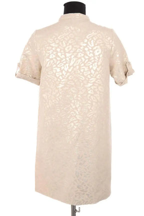 Robe Sézane Zoe leopard dore Doré en Coton