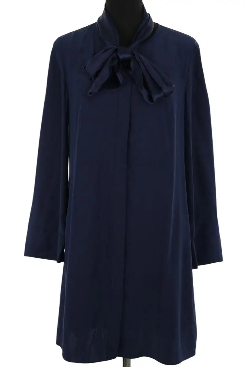 Robe Tara Jarmon Marine en Soie, taille M - Seconde Main