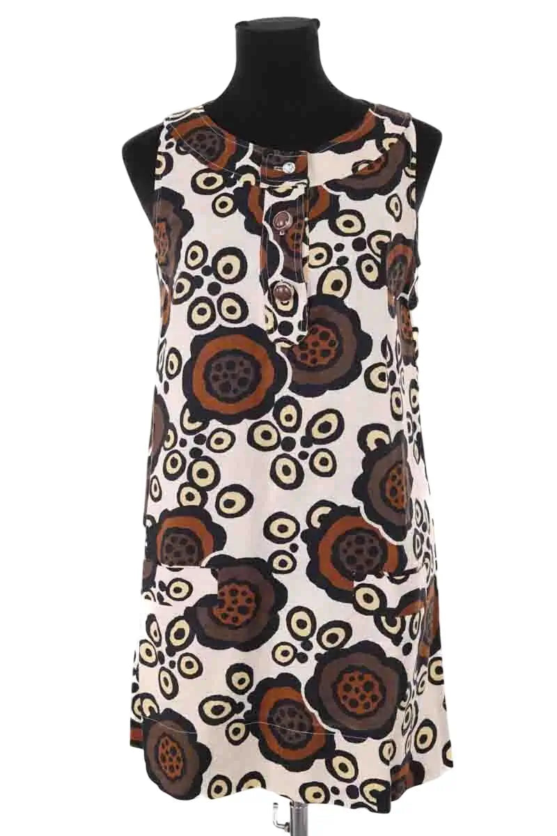 Robe Tara Jarmon Marron en Lin, taille M - Seconde Main