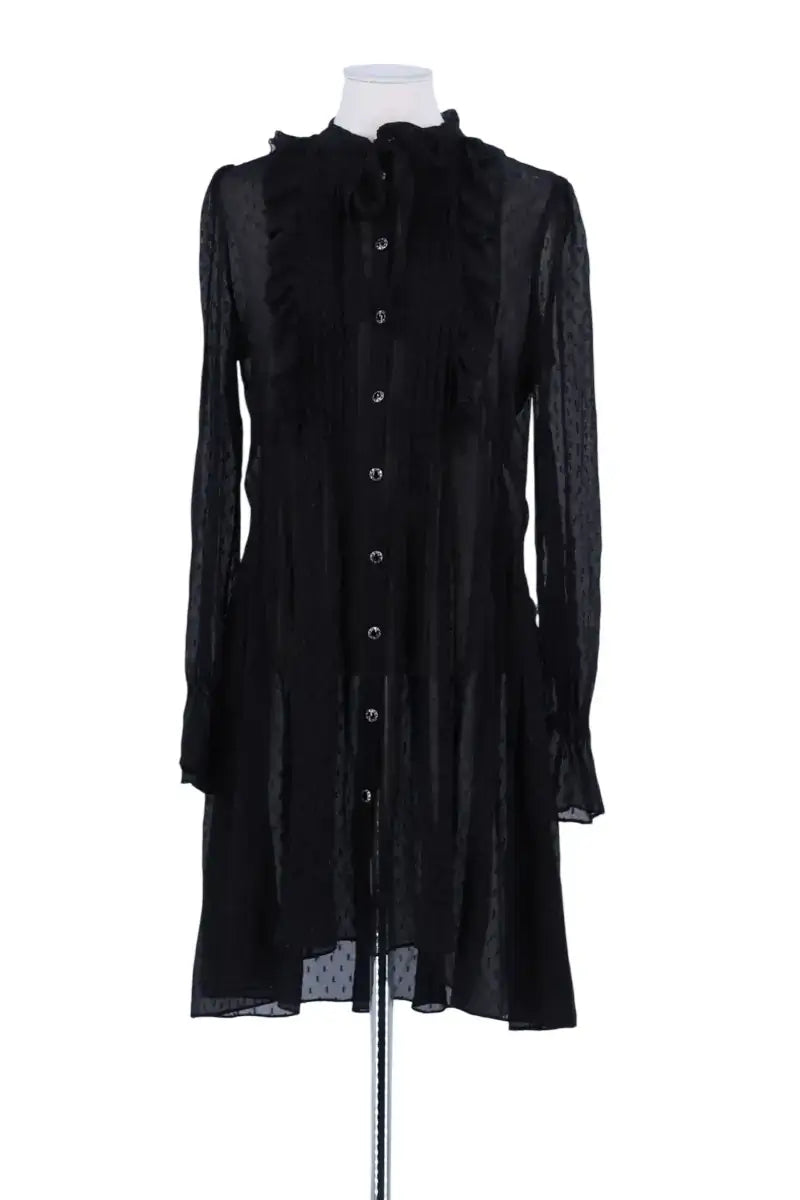 Robe The Kooples Noir en Soie, taille XS - Seconde Main
